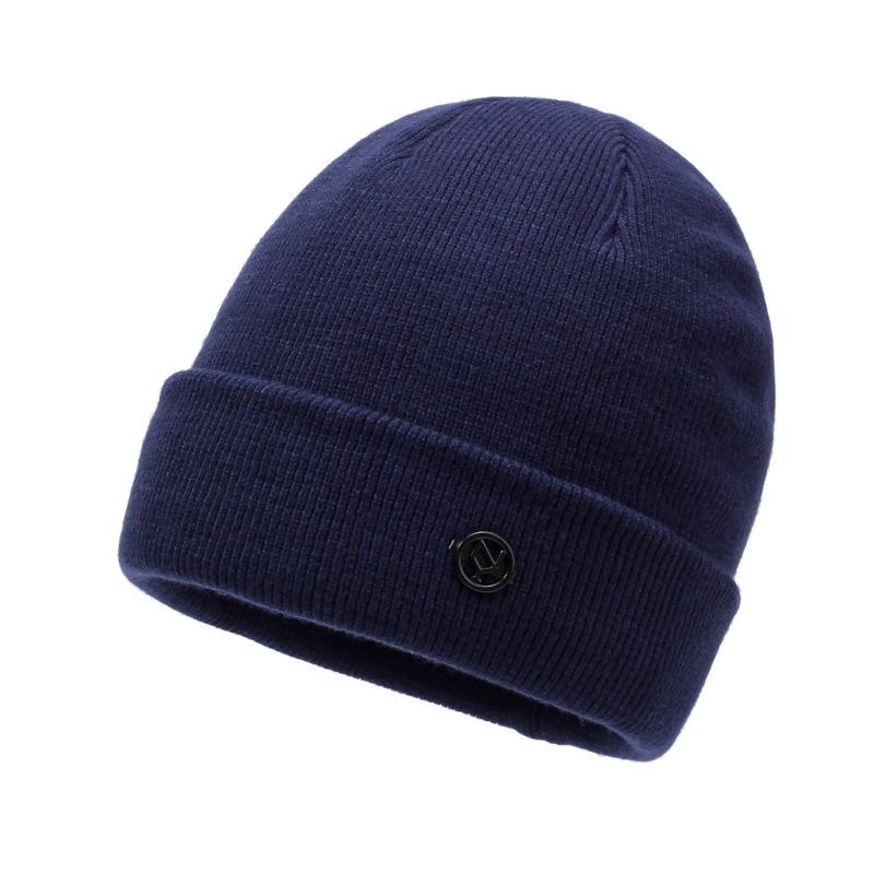 Мужская зимняя утепленная кашемировая вязаная шапка из толстой шерсти для верховой езды теплая лыжная шапка