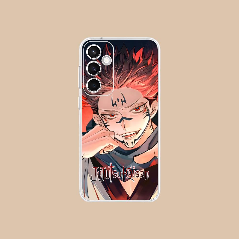 Чехол для мобильного телефона Jujutsu Kaisen Сукуна для Samsung Galaxy S25 S24 S23 S22 S21Plus FE Ультрапрозрачный Цветной Чехол Красивый Роскошный