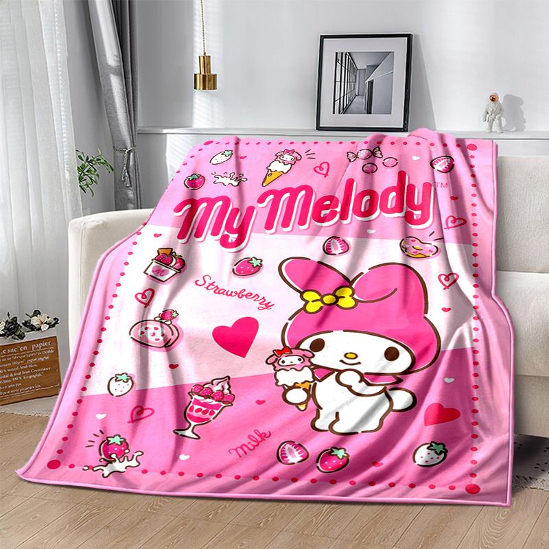 1pc My Melody Strawberry Delight Themed Blanket, Cute Design for Room Decor, Soft Throw Blanket Perfect as Birthday Gift or Housewarming Present, Suit