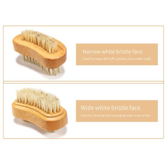 Щетка для ногтей Двусторонняя деревянная щетка для чистки ногтей Многоцелевой аксессуар для ухода за ногтями и пальцами ног