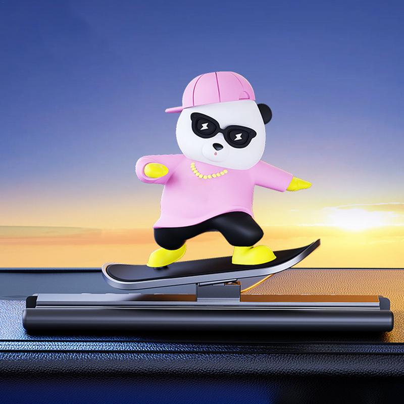 Car Parking Number Plate Skateboarding Bear Car Interior Parking Card Skateboard Bear Ornament Phone Number Plate Car Interior