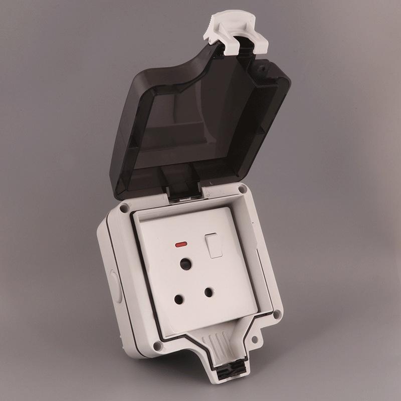 British Outdoor Waterproof IP66 Socket, European/German Standard Waterproof Box