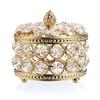 Crystal Mirrored Box Jewelry Trinket Organizer Box Home Decor Ring Earrings Necklace Storage Holder Keepsake Box(Gold) Durable