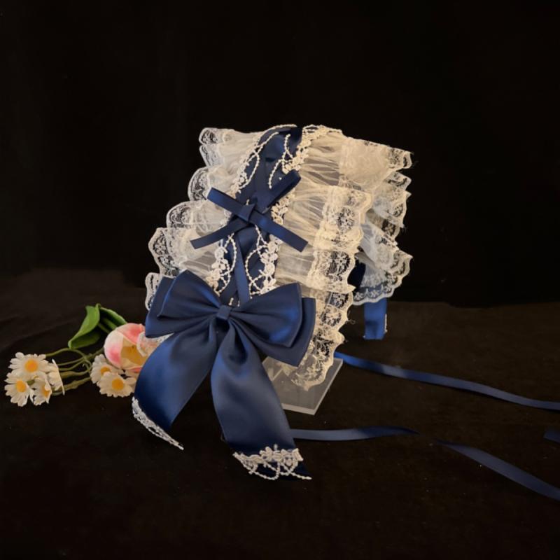 Женская повязка для волос Лолита Повязка на голову Сладкий бант Кружево Аксессуар Лолита Японская Лолита Горничная Универсальный Каваи Головной убор