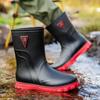 Сапоги из резины для мужчин, зимние резиновые сапоги для рыбалки, теплые, с широким носком, мужская обувь, дешевая, износостойкая, для подростков, новая, рабочая, из пластика