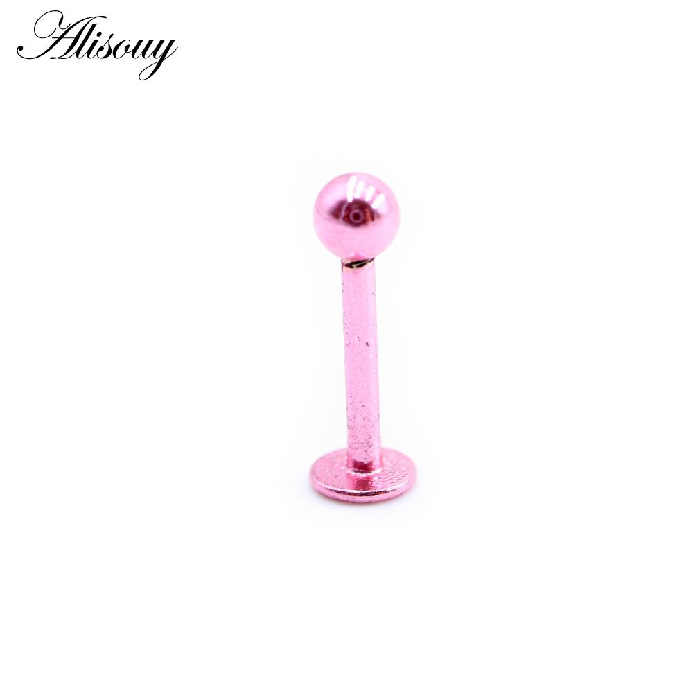 3 4 5 мм Диаметр 5 цветов Нержавеющая сталь Мужчины Женщины Завинчиваются назад (пронзили) Украшения для тела, губная серьга, пирсинг губы, украшения для тела