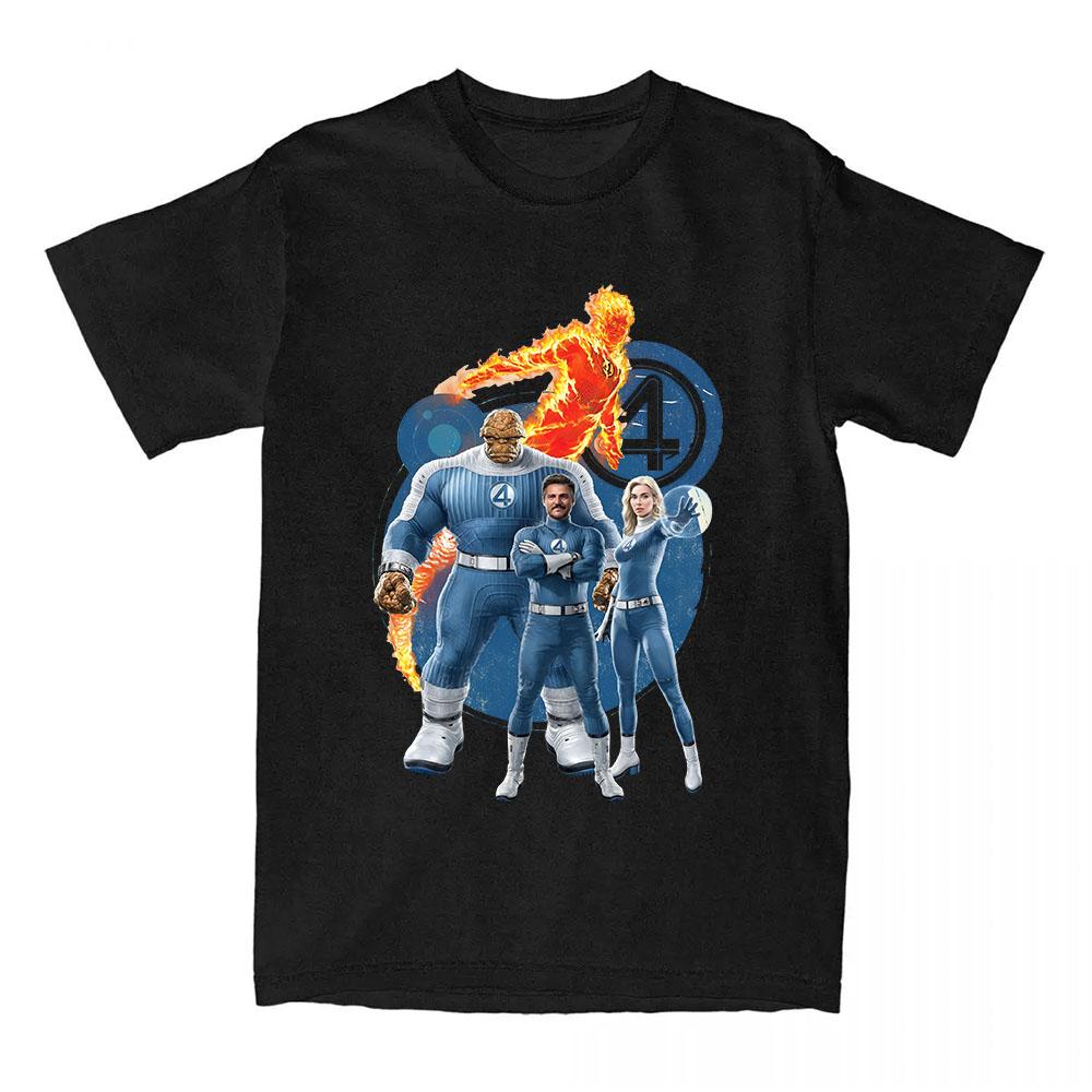 Летние женские мужские футболки Фильм Фантастическая четверка Первые шаги Футболка Хлопок Лето Женские футболки Унисекс Уличная одежда Топ