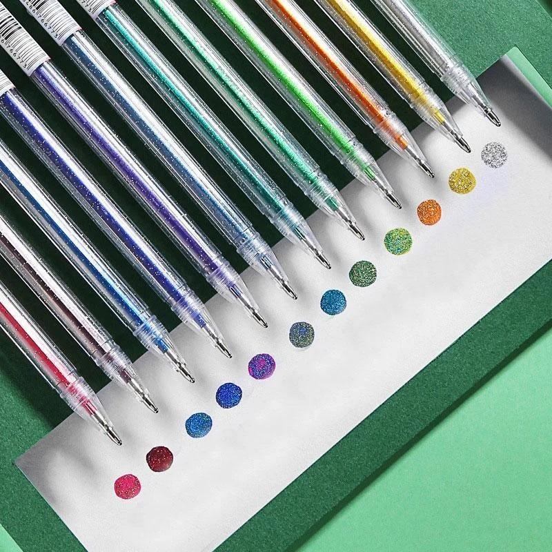 8pcs/Set Glitter Gel Pens for Coloring Books Scrapbooking Drawing Writing