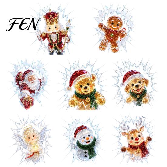 Peel And Stick Wall Art 2Pcs Christmas Window Stickers, Removable Waterproof PVC Decals, Glass Easy Application Decals Decor, Self-Adhesive