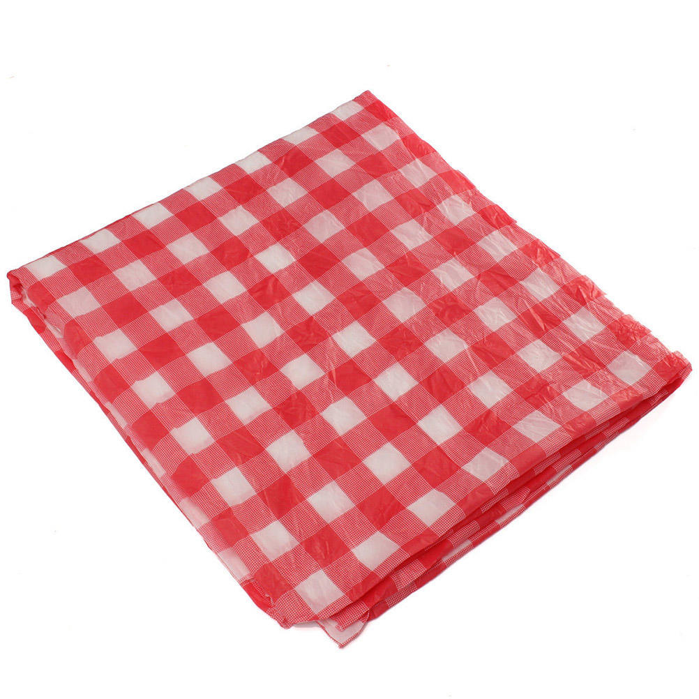 Red Gingham Plastic Disposable Wipe Check Tablecloth Party Outdoor Picnic Bbq