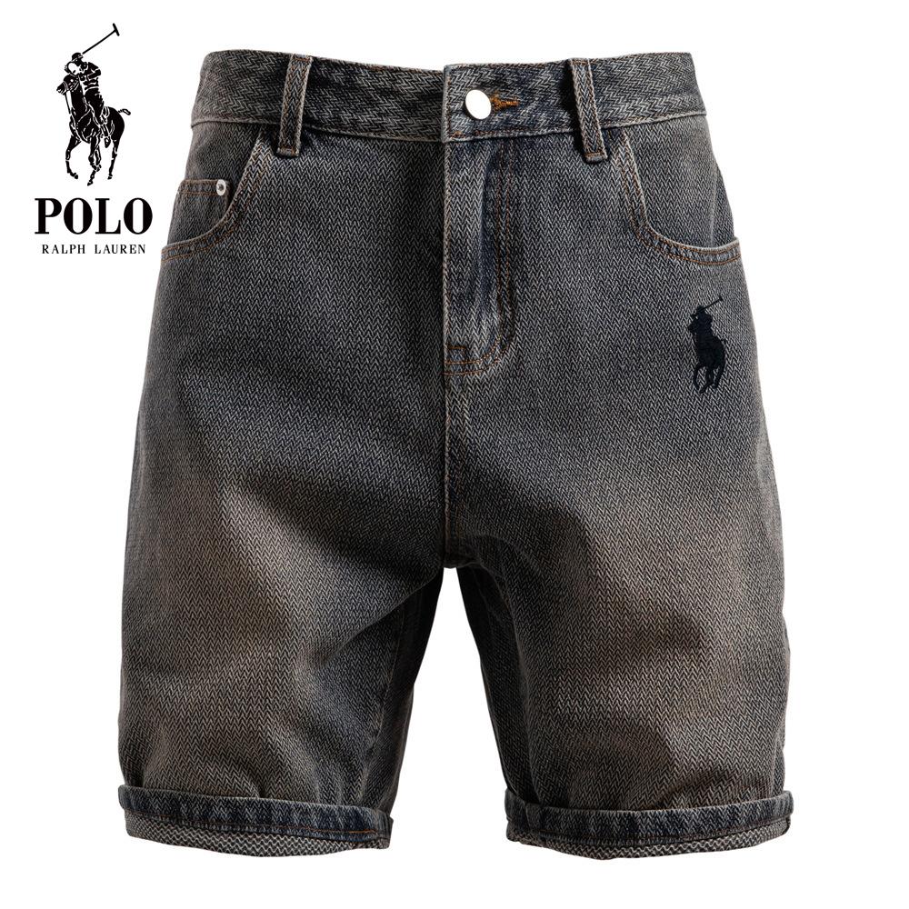 Летние джинсовые шорты Ralph Lauren с вышивкой, новый продукт, узор «Звездное небо», ретро, прямые, пятидюймовые шорты для мужчин