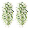 2pcs Artificial Morning Glory and Eucalyptus Hanging Decoration UV Resistant Perfectly for Home Garden Weddings