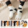 Женские носки до середины икры зимние из кораллового флиса милые с кошачьей лапкой утолщенные наполовину флисовые домашние тапочки плюшевые домашние носки для сна для женщин