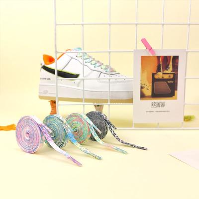 Модные плоские шнурки для кроссовок Цвет Леопардовый принт Тай-дай Градиент Веревка для шнурков Мужские Женские для AF1 AJ1 Холщовые шнурки для обуви