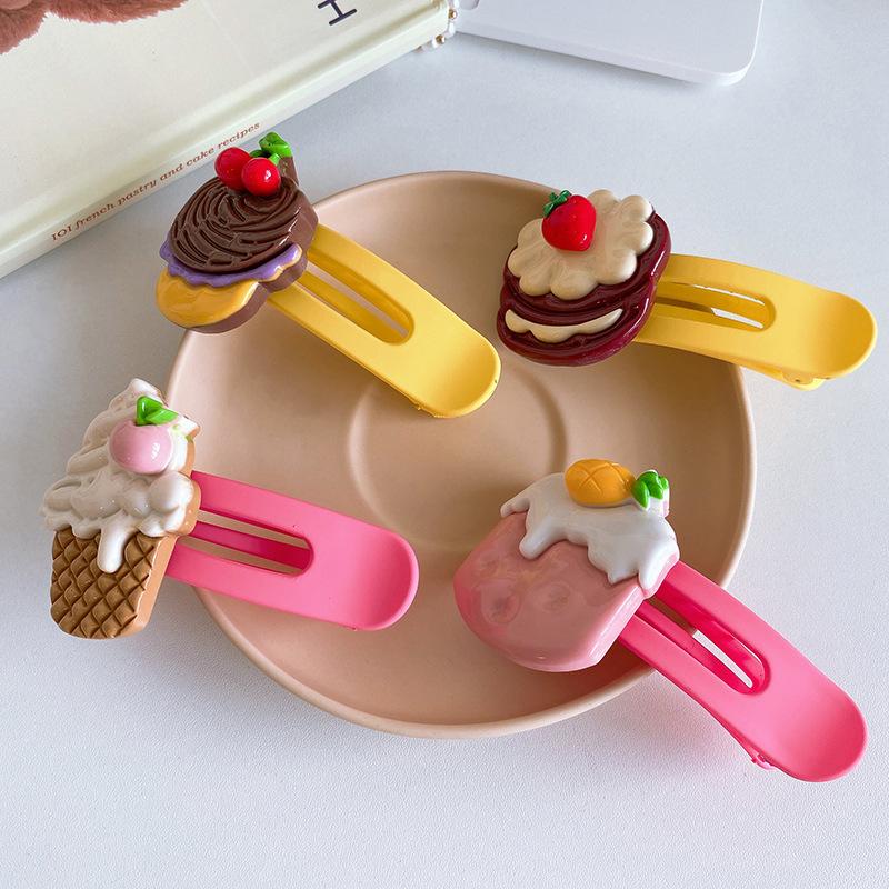 New Sweet Cartoon Ice Cream Hair Clips Fashion Large Hairpins Hairgrip Barrettes For Women Girls Hair Accessories Headdress Gift