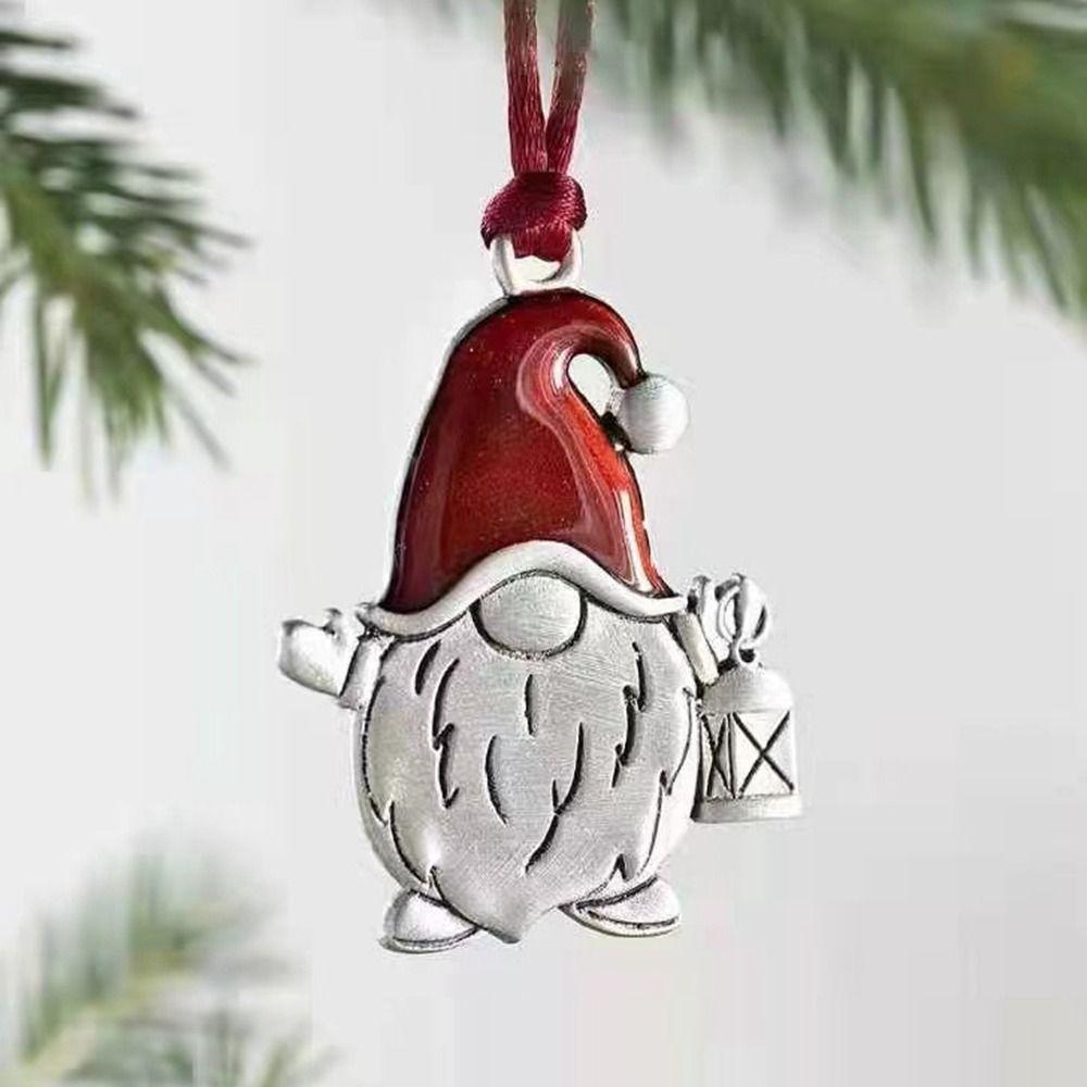Santa Claus Solid Pewter Christmas Tree Ornament Gnomes Christmas Decorations  DIY