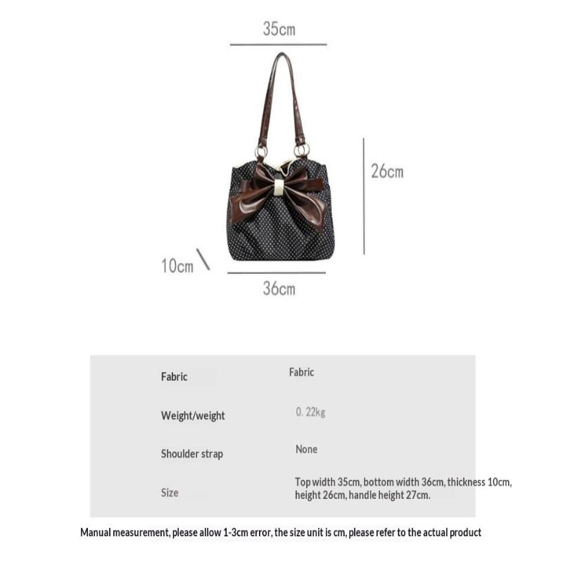 Vintage Bow Women Underarm Bag Aesthetic Dot Print All Match Lady Shoulder Bag Trendy Streetwear Casual Handbag