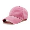 Unisex Washed Cotton Denim Baseball Cap - Distressed Plain Solid Color, Soft Sunshade Hat