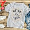 Винтажные футболки на день рождения 1976 года Футболка на день рождения Графическая футболка 'Состарен до совершенства' Одежда на 50-летие для мужчин Ностальгические футболки