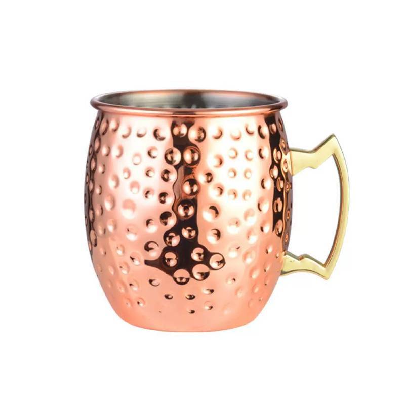 Stainless Steel Cocktail Mug With Stone Textured Surface For Entertaining