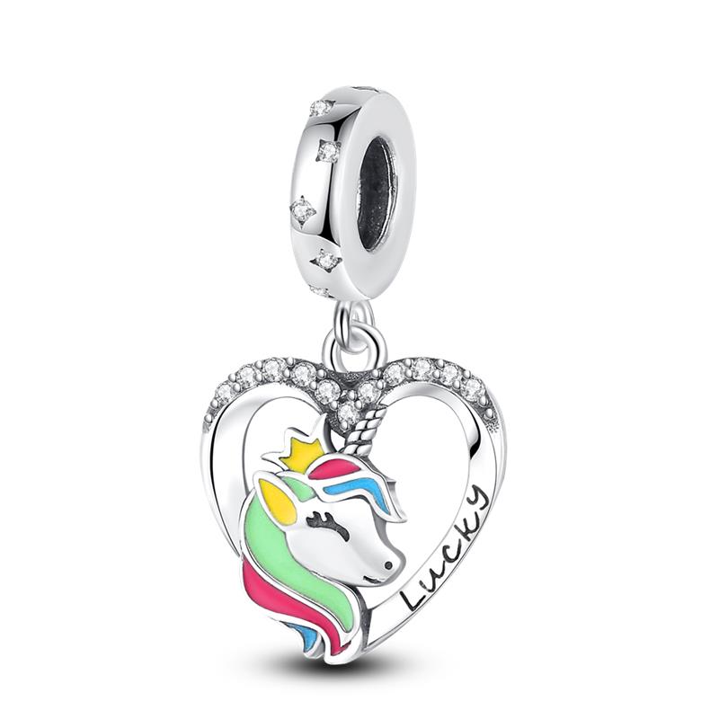 copper Unicorn Fairy Insect Flower Bead Charms Suitable Compatible With Pandora Authentic Bracelets Diy Jewellery Birthday Gift Anniversary