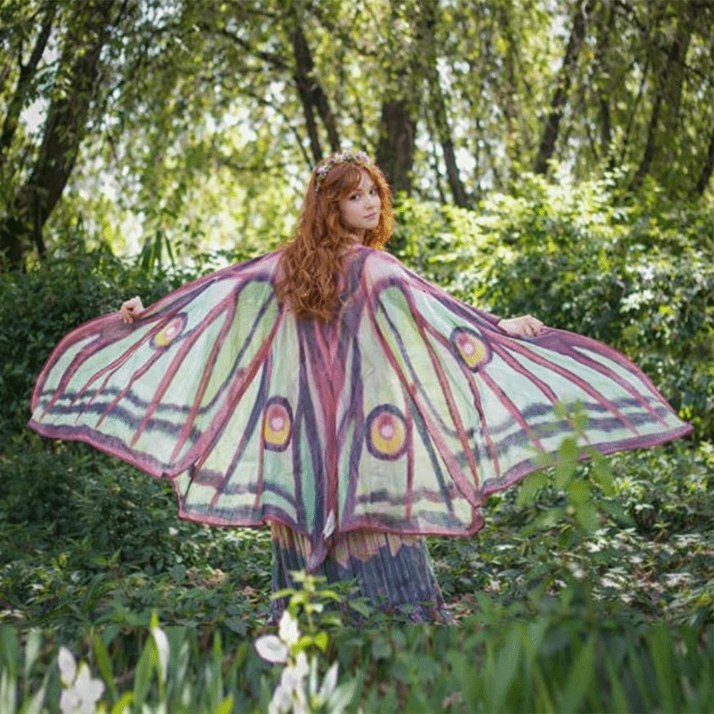 Halloween Butterfly Peacock Shawl Moth Butterfly Cosplay Costumes Beautiful Butterfly Cape Banquet