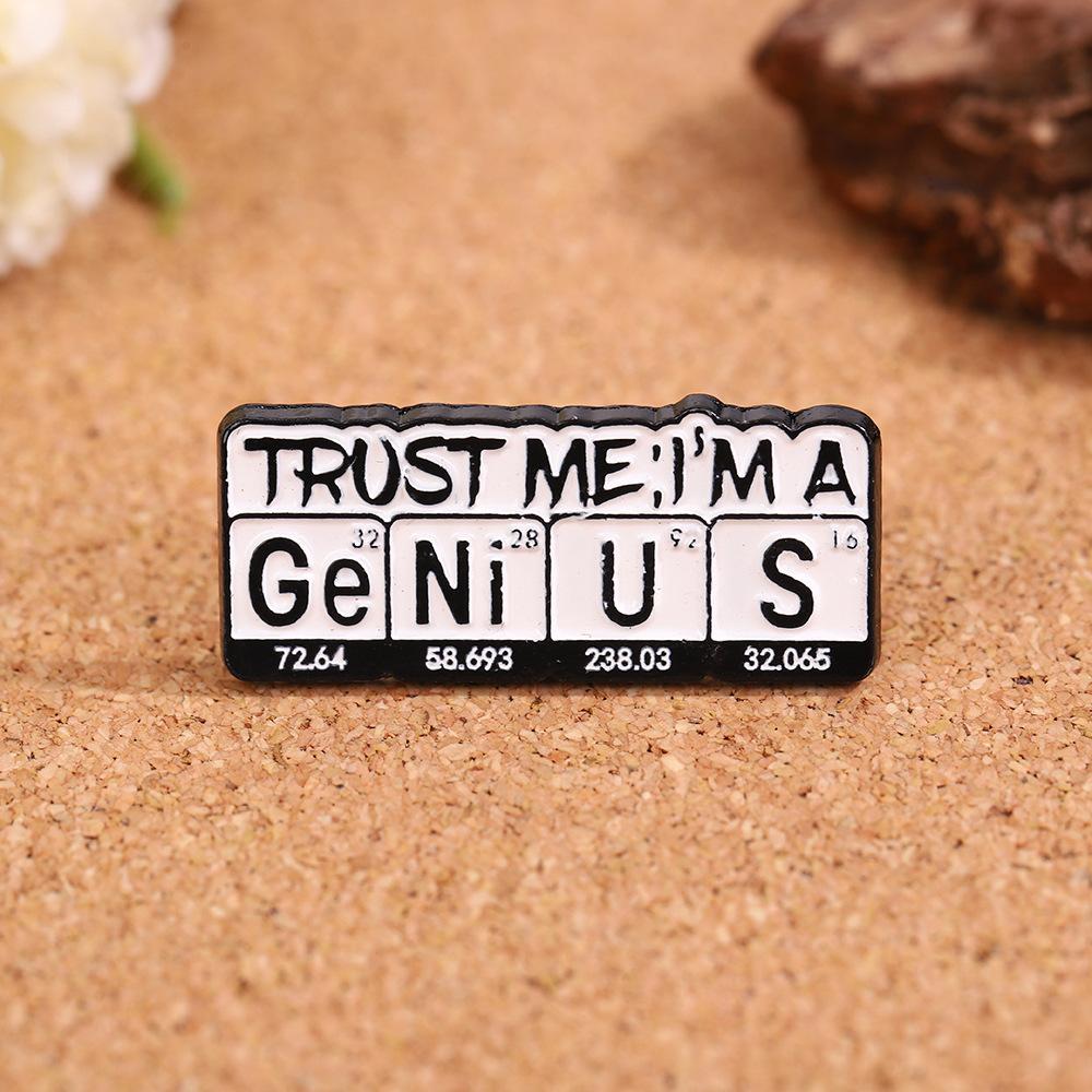 Personality Creative Chemical Elements Alphabet Brooch Niche High-end Clothing Accessories Collar Pin Medal Accessories