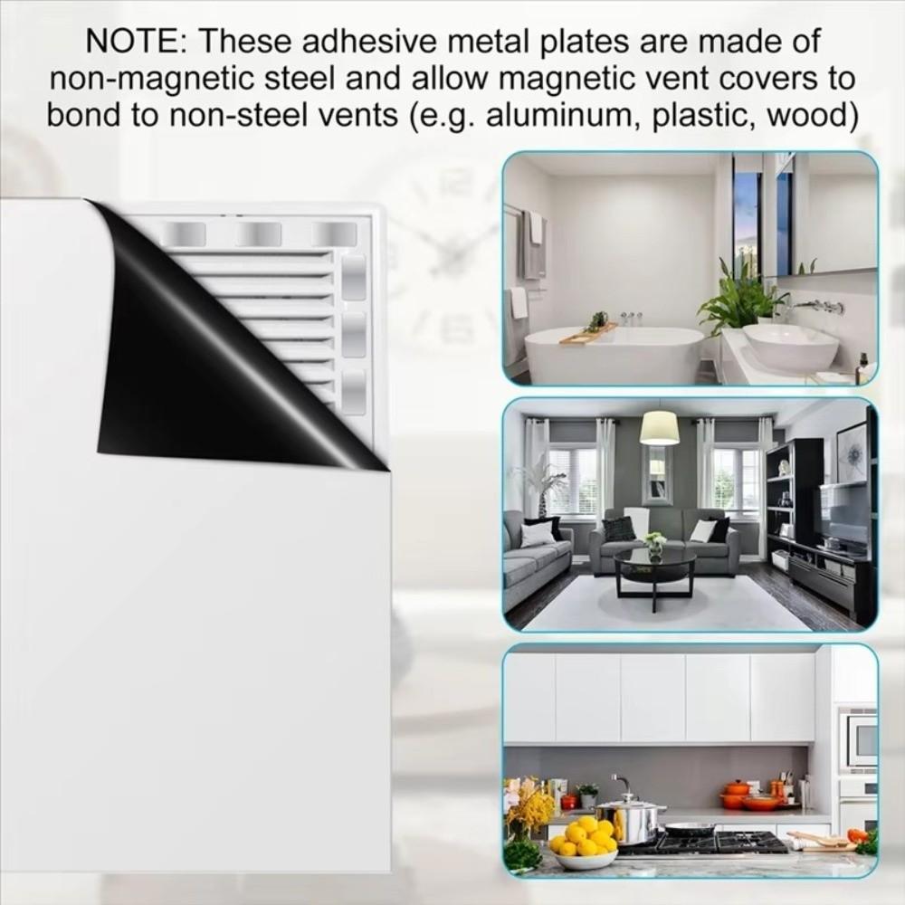 12/24PCS Silver Magnetic Mount Plates Rectangular Shape Metal Mounting Strips Vent Mount Use
