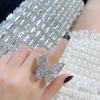 Zircon Butterfly Ring Gem Stone Opening Exaggerated Big Knuckle Rings