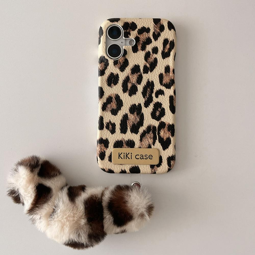Luxury Leopard Pattern Animal Pu Leather Couple Soft Case For Iphone 16 15 14 11 12 13 Pro Max Iphone Cover With Lanyard