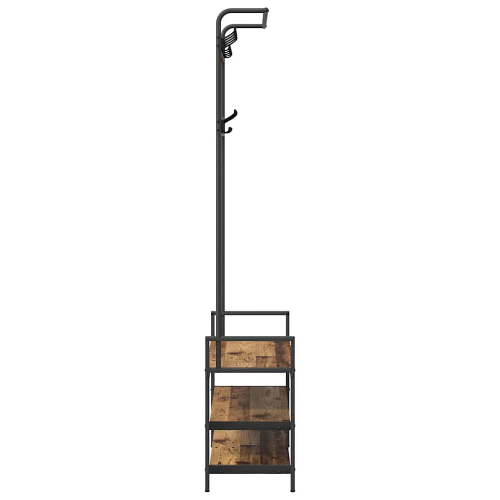 Coat Rack Stand Reclaimed Wood Look 75 x 34 x 184 cm Engineered Wood