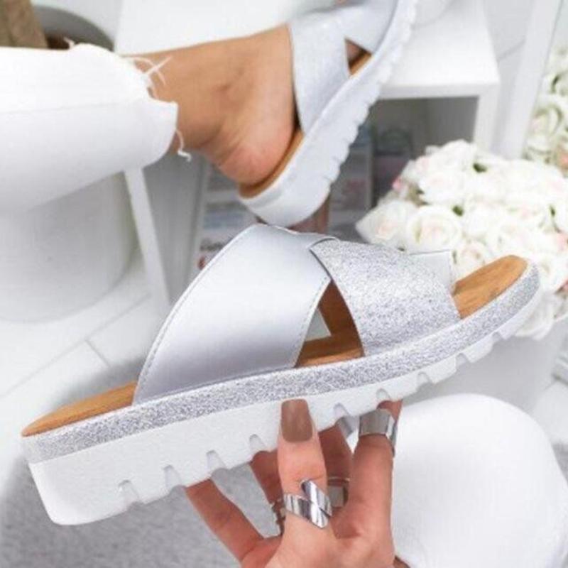 Summer Women Wedges Sandals Premium Orthopedic Open Toe Sandals Vintage Anti-slip Leather Casual Female Platform Retro Slippers