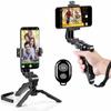 Bluetooth Mini Smartphone Tripod Grip Stabilizer, Desktop Tabletop Stand Tripod with Phone Holder and Wireless Remote for iPhone Samsung Huawei Phones