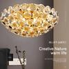 Living Room Lamp Crystal Ceiling Lamp Simple and Generous Home  Bedroom Lamp Three-color Dimming