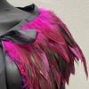 Женская шаль в готическом стиле, перьевая накидка, шарф, наплечная шаль, карнавальный костюм, винтажная шаль ручной работы с регулируемым атласным галстуком