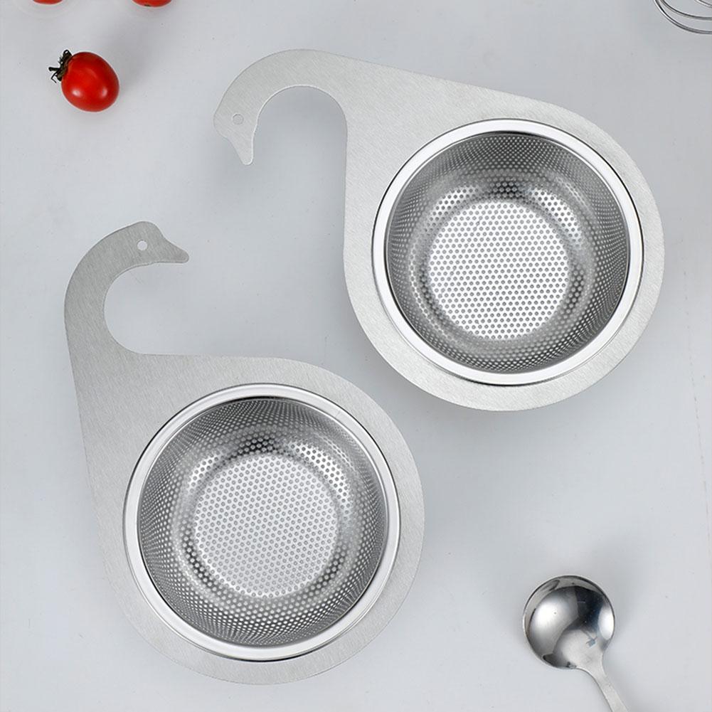 1/2 PCS Stainless Steel Colander Drain Basket Dry Wet Separation Sink Drain Strainer Basket Drain Rack for Filter Kitchen Waste