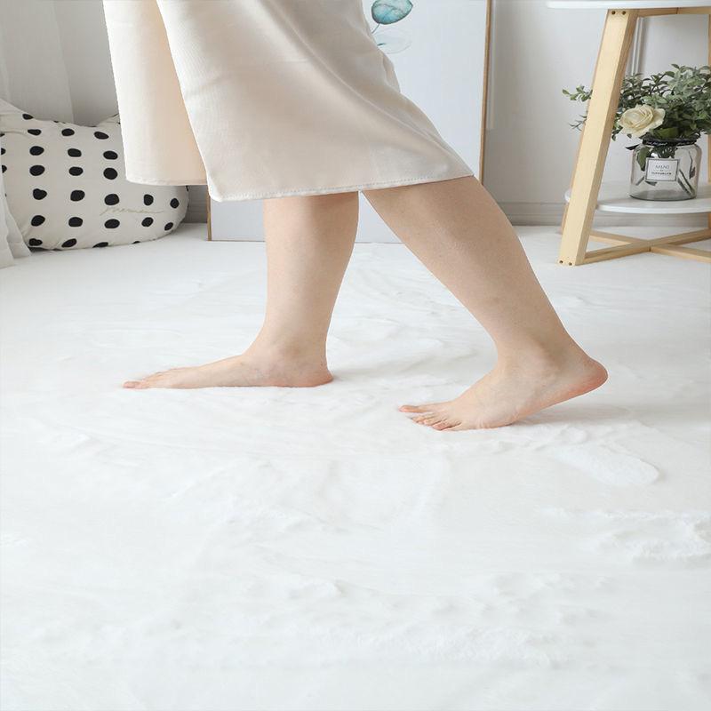 Round Children 'S Carpet Furry Girl Room Non -Slip Floor Mats White Artificial Rabbit Fur Living Room Bedroom Home Decoration Rugs