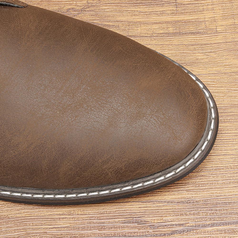 Мужские винтажные ботильоны в пустынном стиле - Кожаная весенняя коллекция больших размеров