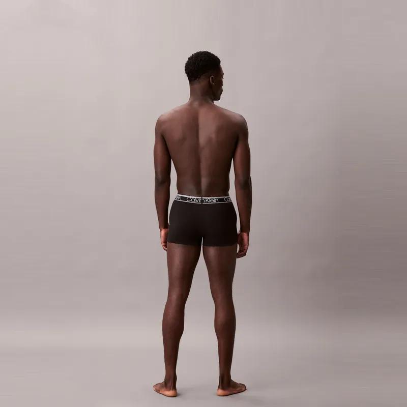 CALVIN KLEIN Jacquard Waist Cotton Micro Elastic Anti Hip Pinch Four corner Pants Flat Corner Underwear Men's 3-Pack Black