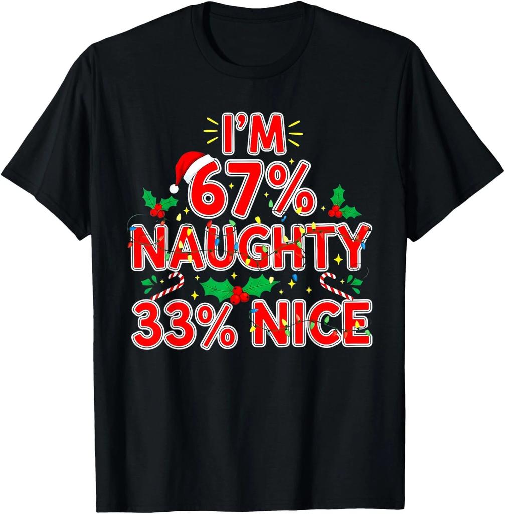 Sixty Seven Naughty Nice Funny Christmas Meme Unisex T-Shirt