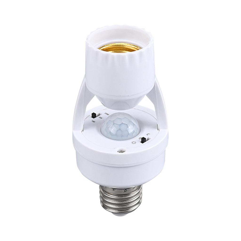 E27 Motion Sensor Lamp Holder LED Light Bulb Socket Adapter PIR E27 Lamp Base for Stair Garage