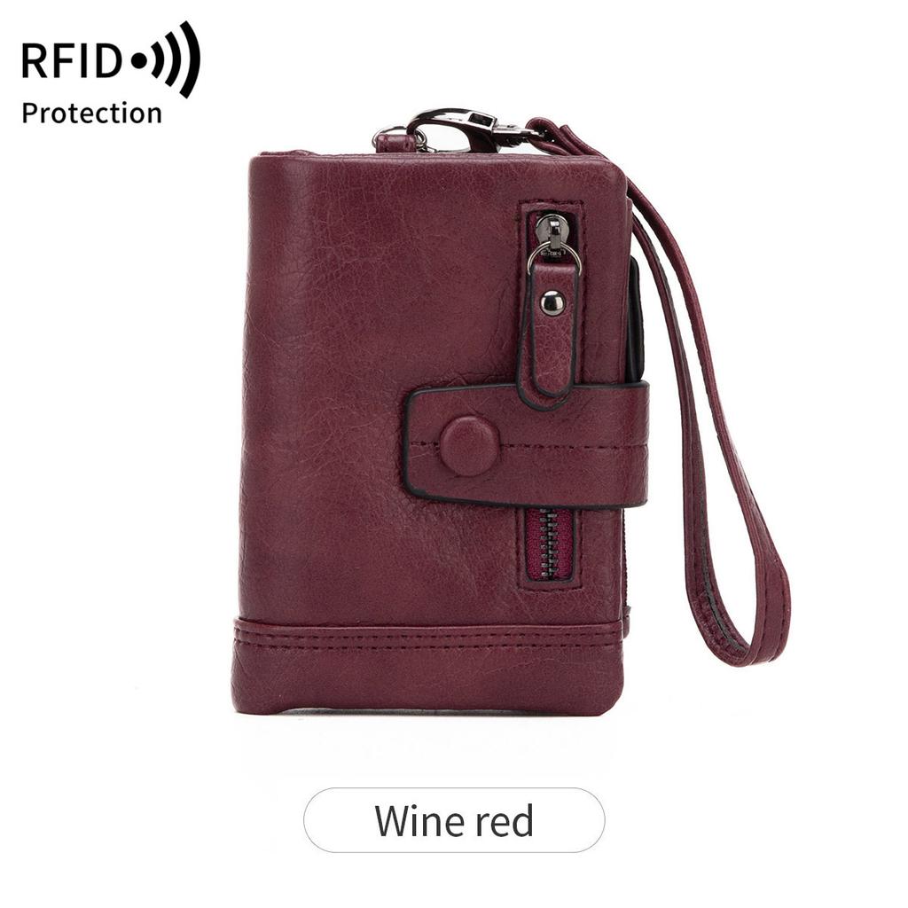 New Women's Wallet Fashion Zipper Buckle Clutch Multi-function Short Change Bag