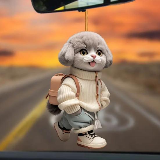 2 шт. Автомобильный кулон Яркий декор Акриловая работа Многоцелевой Шарм для рюкзака в виде собаки