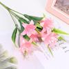 Colorful Wedding Decor Home Ornament Persian Leaf Artificial Flowers Fake Lily Lilies Bouquet