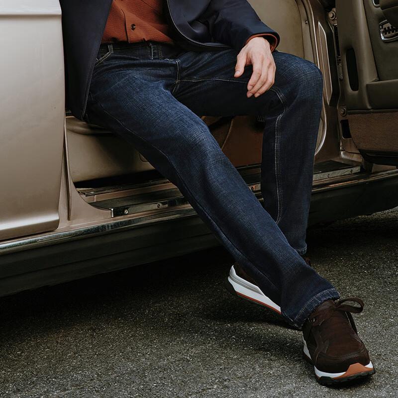 Мужские повседневные джинсы стрейч на плюшевой подкладке Hongdou