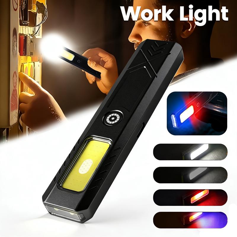 Outdoor LED Flashlight 550LM Portable Mini Torch Type C Rechargeable Light Pocket Lantern Flood Work Lights with 6 Modes