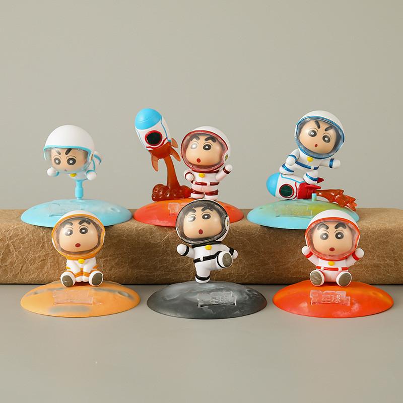 Adorable 6 Piece Space Themed Pvc Figure Set Featuring Cartoon Character Models