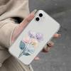 Прозрачный чехол для телефона с акварельными цветами для iPhone 17 17E 16 16E 15 14 13 12 11 Air Pro Max Plus Эстетичный мягкий чехол из ТПУ