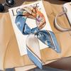 Spring/Summer 70*70cm Square Printing Scarf New Retro House Wrap for Women Soft Satin Imitation Silk Neck Scarf