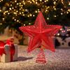 20cm Glitter Christmas Tree Topper/Ornament Five-Pointed Star Glitter Star Tree Topper for Home Christmas Tree New Year
